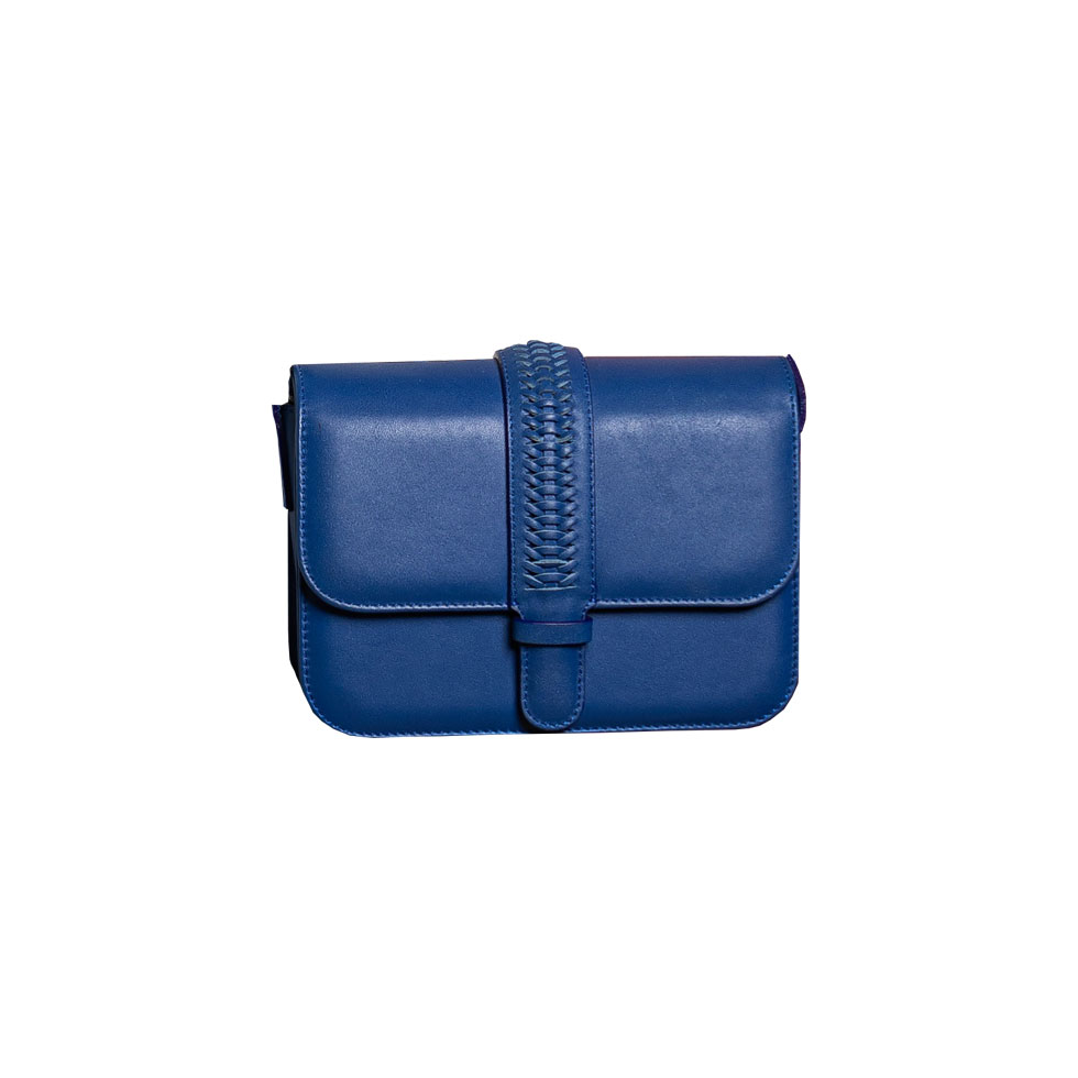 Μπλε τσάντα με ανάγλυφο σχέδιο